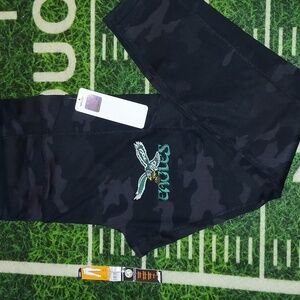 Philadelphia Eagles Vintage Women's Black Camo Capri Pants Athletic Yoga Pants